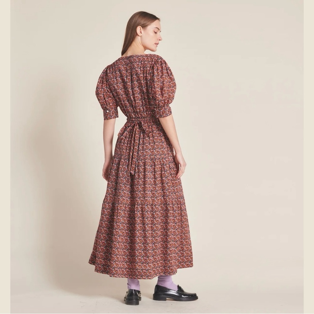 BNWT Trovata birds of paradise ARDEN DRESS CARDINAL DITSY size L floral CL - Picture 3 of 11